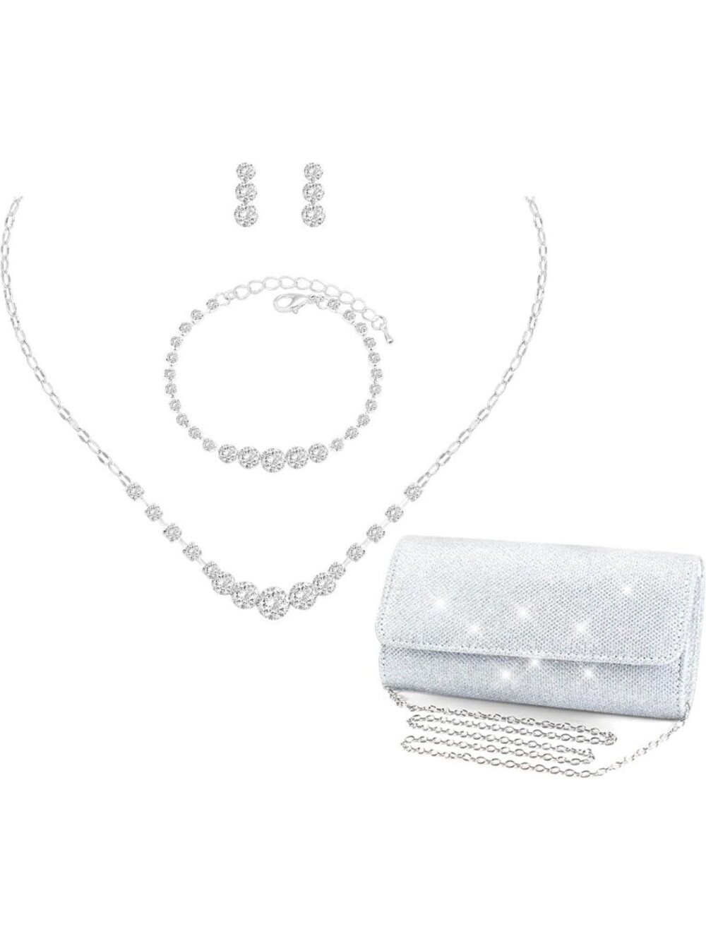 Stunning Bridal Jewelry Set - Elegant Necklace, Earrings & Bracelet for Weddings